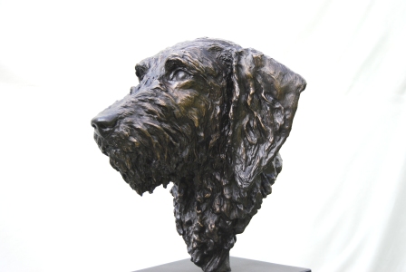portrait bust of dog by Sculptress JOEL