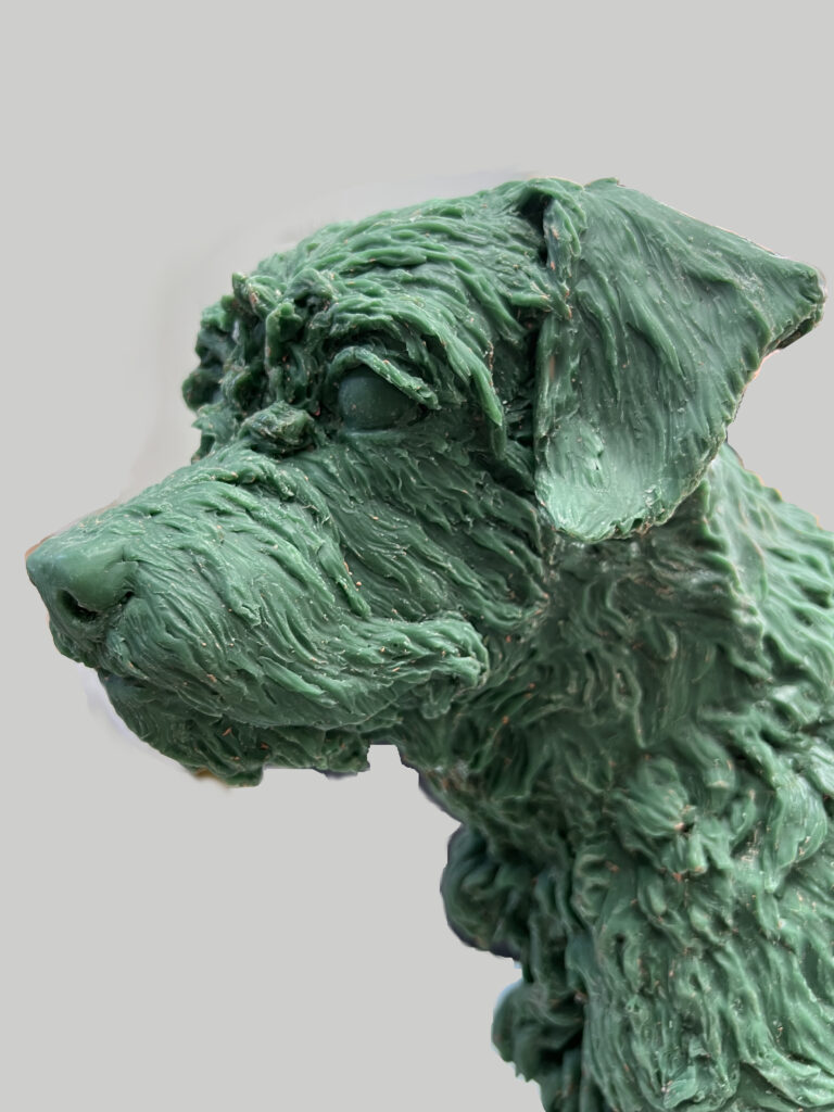 Millie the Border Terrier in the wax stage by the Sculptress JOEL